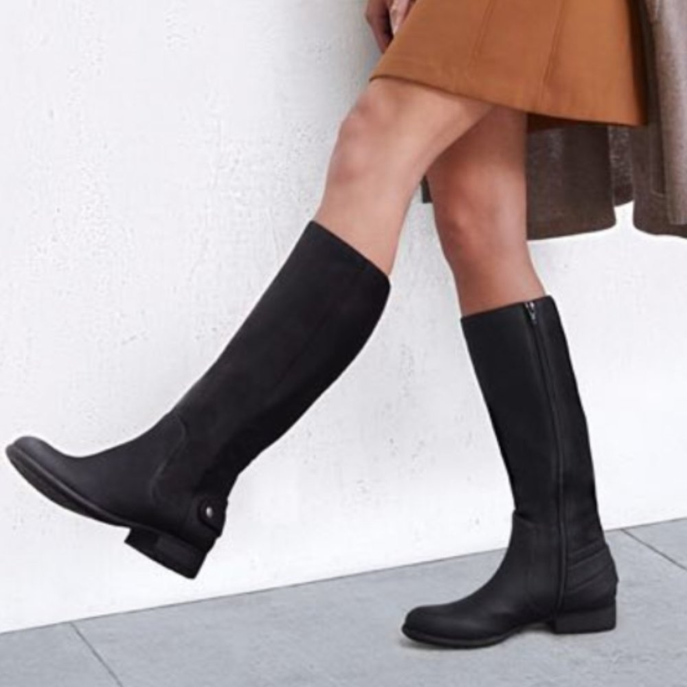 Classic Black Flat Knee High Riding Boots